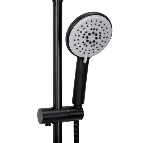 Czarny zestaw prysznicowy z wylewką Verso Rea Black