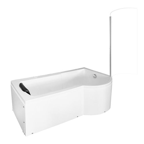 Wanna narożna z ruchomym parawanem 170x85 cm MO-1684N Prawa
