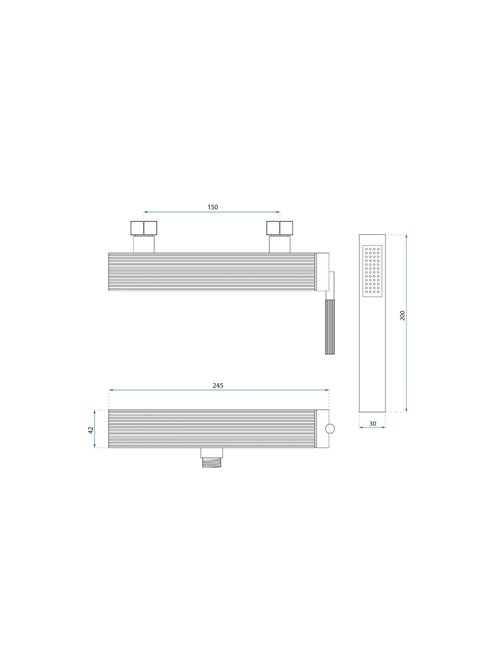 Bateria prysznicowa natynkowa Rea Argon złoty połysk
