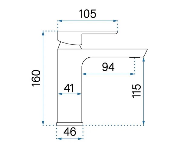 Złota bateria umywalkowa niska Argus Rea Gold