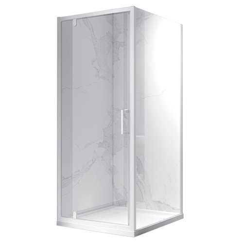 Biała kabina prysznicowa 90x80 prostokątna drzwi pełne uchylne KZ05A