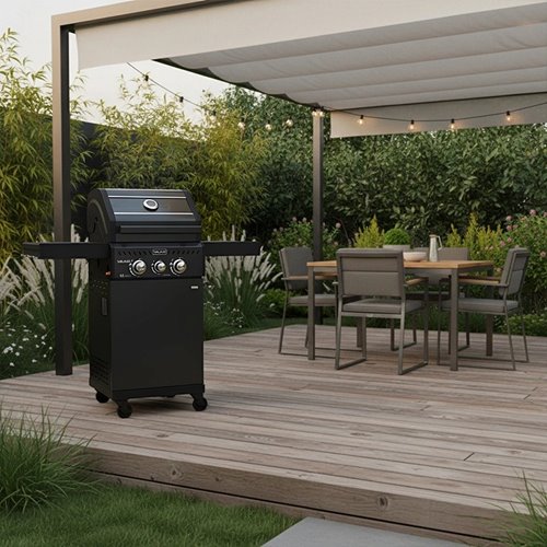 Grill gazowy ZEUS-A kolor czarny ruszt żeliwny moc 8,5 kW + pokrowiec + palnik boczny zdjęcie 18