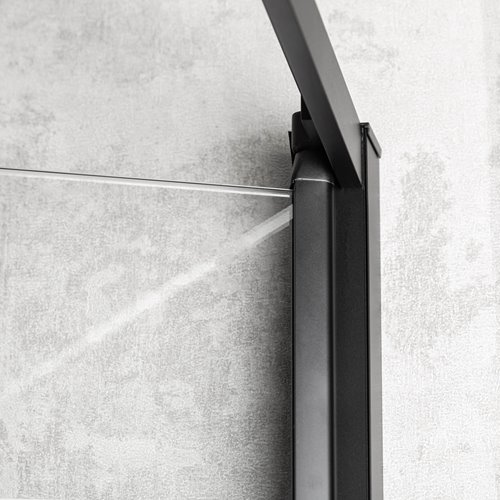 Czarne drzwi prysznicowe podwójne uchylne 90 cm Solid DDP Kerra zdjęcie 4