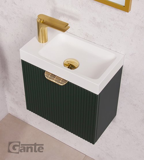 Szafka łazienkowa wisząca z umywalką zielony mat 40 cm Fresco Gante