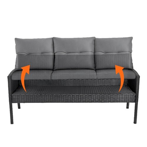 Zestaw mebli ogrodowych z technorattanu sofa, stół, krzesła, pufy Manas zdjęcie 20