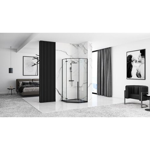 Czarny brodzik pięciokątny 90x90 Diamond Rea zdjęcie 8