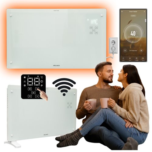 Grzejnik konwektorowy Etna biały 2000W Wi-Fi