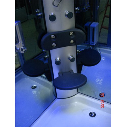 Kabina prysznicowa zabudowana na niskim brodziku 120x85 z sauną Monako Prawa