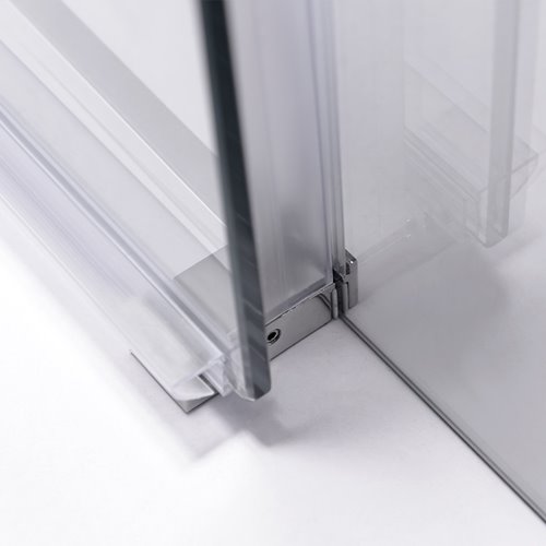 Chromowana kabina prysznicowa kwadratowa Super Slim Nova 80x80 drzwi rozsuwane