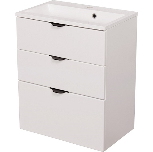 Biała szafka łazienkowa z umywalką 60/3 cm Victa