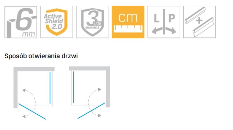 Kabina prysznicowa 100x80 D-0142A/D-0087B New Soleo New Trendy