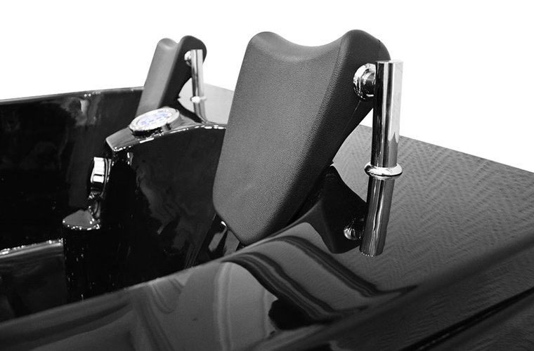 Czarna wanna z hydromasażem dwuosobowa Turbo+ 180x120 cm MO-1631B Prawa