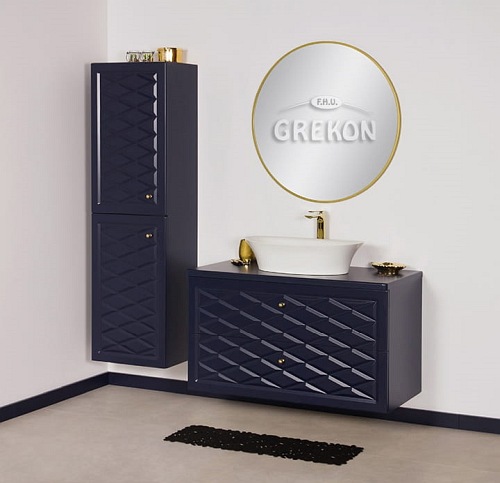 Szafka z umywalką granatowy mat 100 cm seria Cobra G Gante
