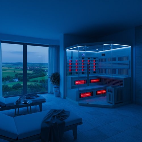 Sauna Combo na podczerwień + fińska 6 osobowa 200x200 cm Moss2 8KW