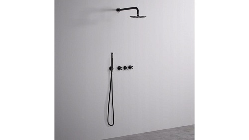 Zestaw prysznicowy podtynkowy czarny Exit Black Rea