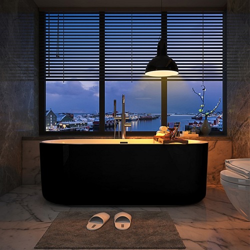 Czarno biała wanna wolnostojąca 170 cm Vox Hydrosan