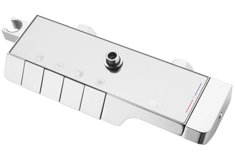 Chromowany zestaw prysznicowy z wylewką i termostatem Rob Rea