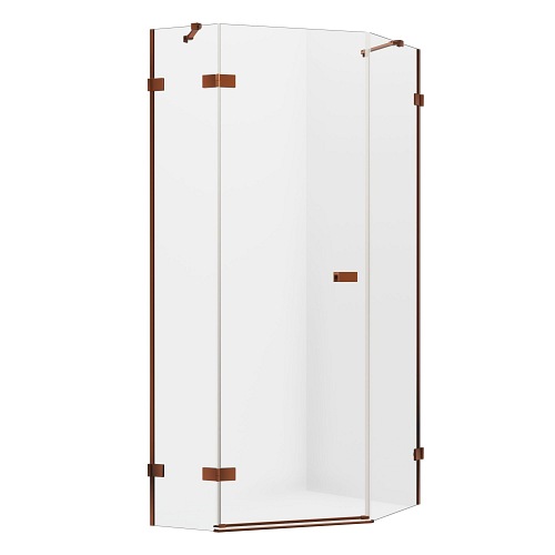 Miedziana kabina pięciokątna 100x80 EXK-3827 Avexa New Trendy Copper Brushed