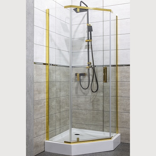 Kabina prysznicowa pięciokątna 90x90 Kora Kerra Gold