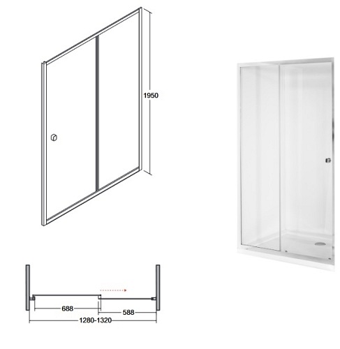 Kabina prysznicowa prostokątna 130x80 cm Duo Slide Besco