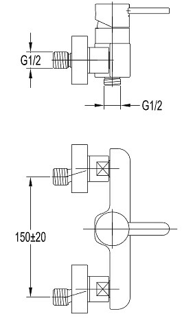 Bateria prysznicowa, chrom Darling DA5040 CR Omnires