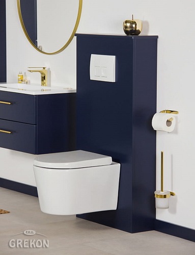 Kompletna zabudowa stelaża podtynkowego WC granatowy mat Belli Gold