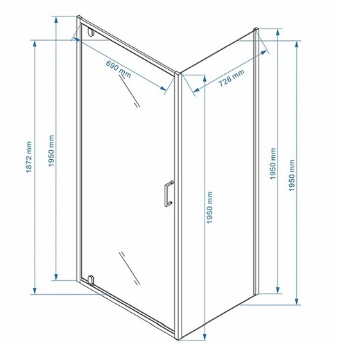 Kabina prysznicowa 80x80 kwadratowa drzwi pełne uchylne KZ04B