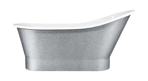 Wanna wolnostojąca kolor srebrny 150 cm z syfonem klik - klak Gloria Glam Besco