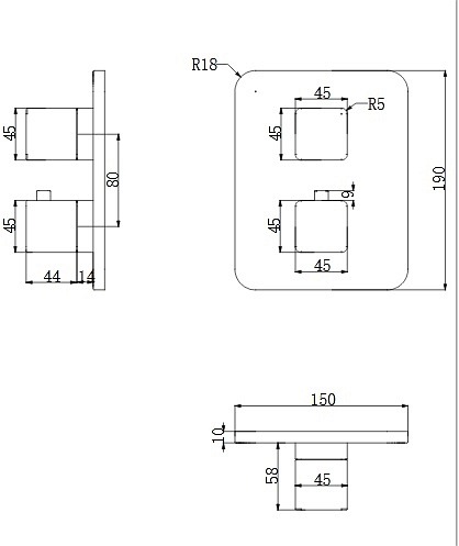 Bateria prysznicowo-wannowa Parma PM7436 CR Omnires