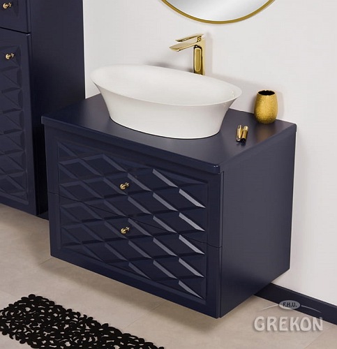 Szafka z umywalką granatowy mat 80 cm seria Cobra G Gante