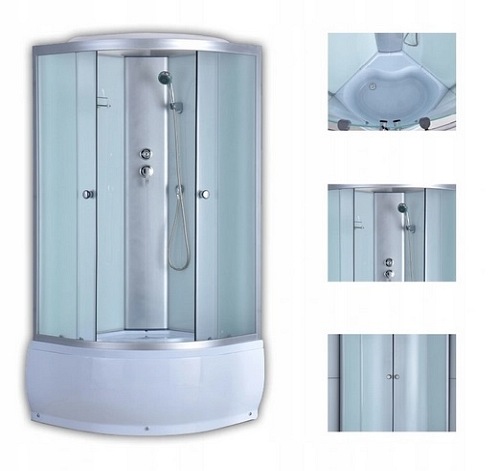 Kabina prysznicowa półokrągła zabudowana 80x80 WSH-301A