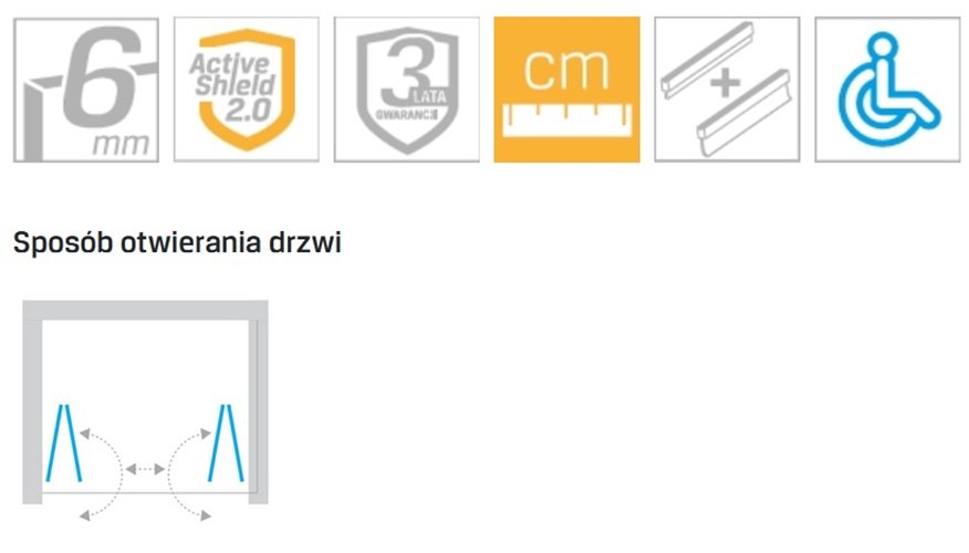 Drzwi prysznicowe składane 230 cm D-0262A New Soleo New Trendy