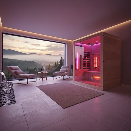 Sauna na podczerwień 4-osobowa 150x120 cm grzejniki kwarcowe i karbonowe Alta3 Infrared