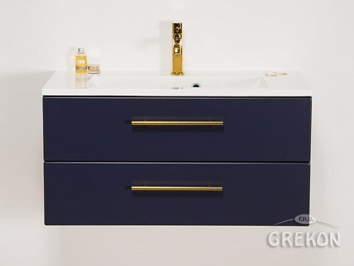 Szafka wisząca z umywalką granatowy mat 80 cm Belli Gold Gante