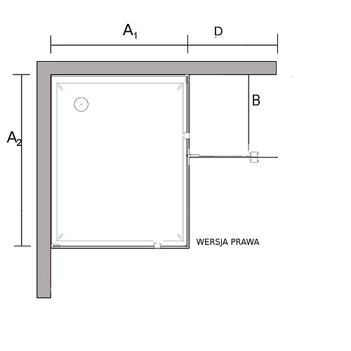 Kabina prysznicowa prostokątna 100x80 BK248T08/10P Fresh Line Prawa
