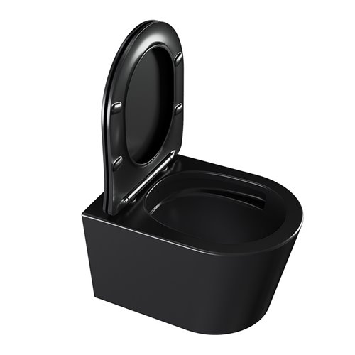 Czarna matowa miska wc wisząca Rimless Elite Tornado ELITE-MTB-03 Hydrosan