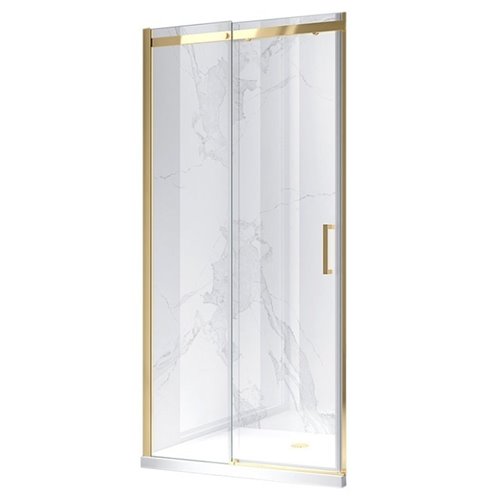 Złote szczotkowane drzwi prysznicowe do wnęki 135-140 cm rozsuwane szkło 8 mm ZES-KZ09E-GL-BR-140