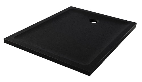 Czarny brodzik prysznicowy prostokątny 70x110 cm Mild Stone New Trendy B-0588 struktura kamienia