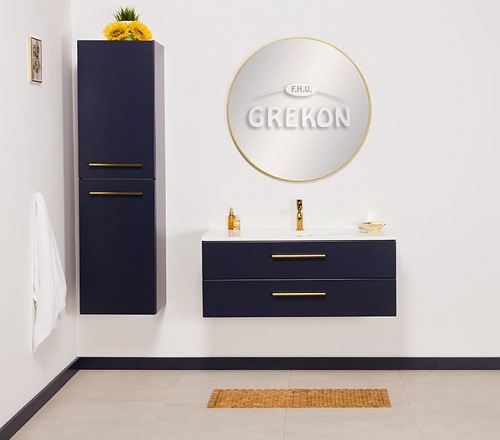 Szafka wisząca z umywalką granatowy mat 100 cm Belli Gold Gante