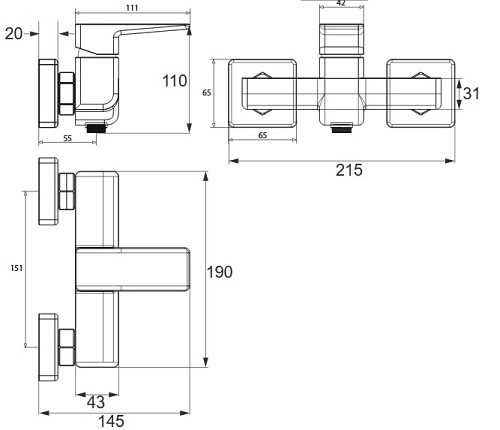 Bateria prysznicowa Inox Parma PM7440 IN Omnires