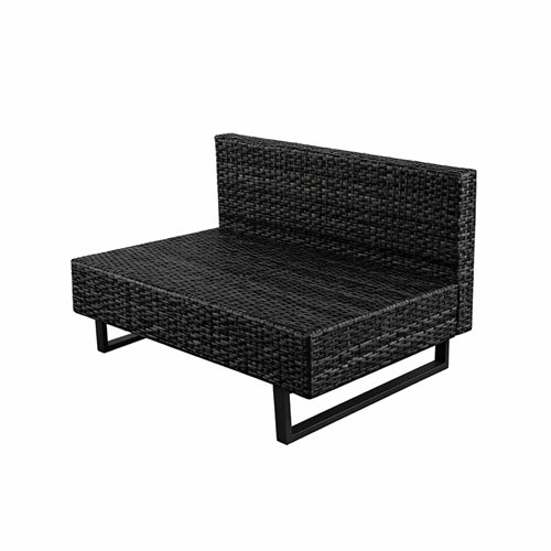 Zestaw mebli ogrodowych z technorattanu narożnik tarasowy Lime czarny zdjęcie 9