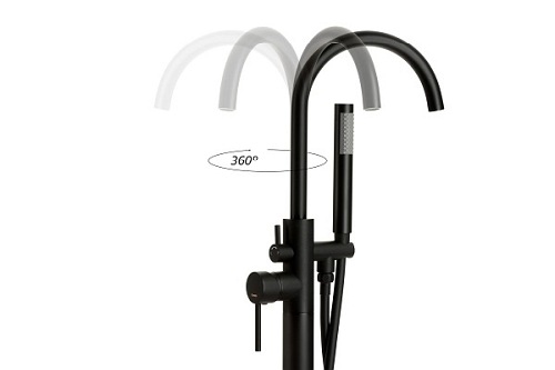 Czarna bateria wannowa wolnostojąca CMM35BL Lugo Corsan