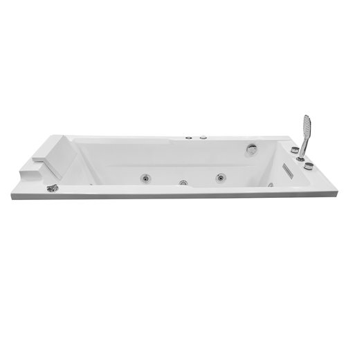 Narożna wanna z hydromasażem prostokątna konglomerat 150x73 cm MO-1802