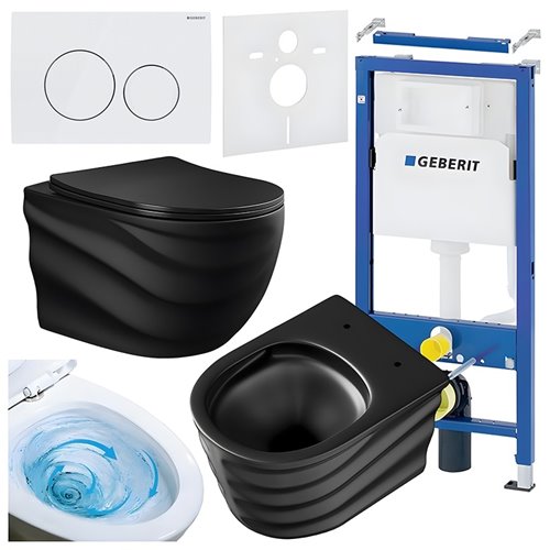 Zestaw podtynkowy stelaż GEBERIT DUOFIX + miska SKAL-MTB-RIM-01 + przycisk DELTA 20 biały