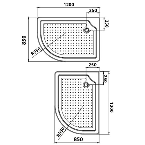 Kabina prysznicowa zabudowana na niskim brodziku 120x85 z sauną Monako Lewa