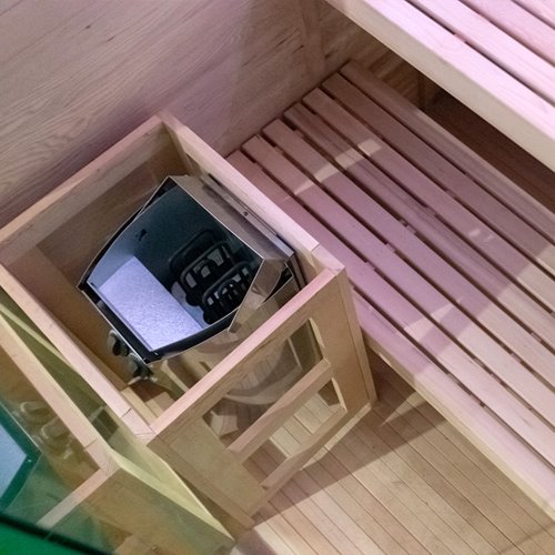 Sauna fińska pięciokątna 2 osobowa wysokotemperaturowa 3,5KW Harvia 120x120 cm Lark2