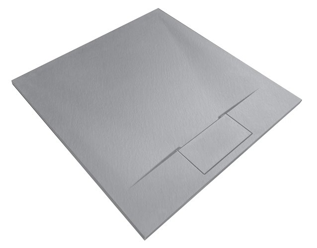 Brodzik kwadratowy szary struktura kamienia smc 90x90 Bazalt Grey Rea