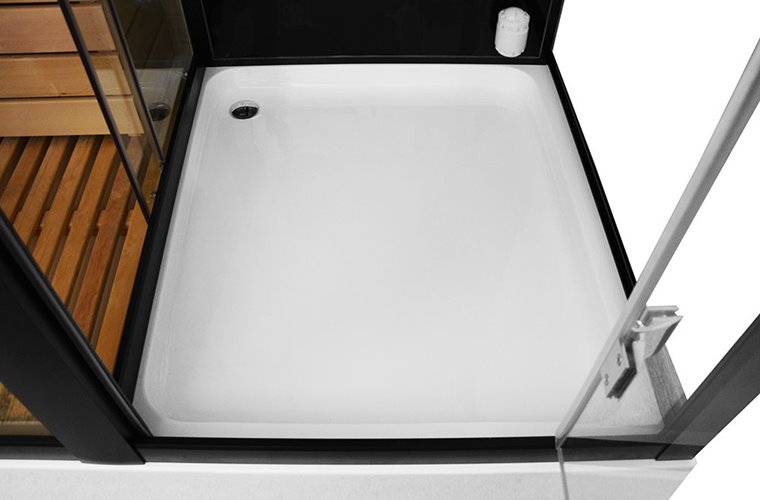 Sauno kabina prysznicowa prostokątna czarna 180x110 cm MO-1752B LEWA TRIO