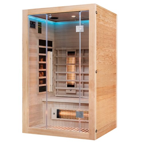 Sauna na podczerwień 3-osobowa 120x105 cm grzejniki kwarcowe i karbonowe Alta2 Infrared