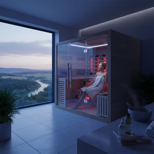 Sauna Combo na podczerwień + fińska 6-osobowa 200x160 cm Helsi2 8KW